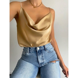 Áo dây lụa cổ đổ thiết kế