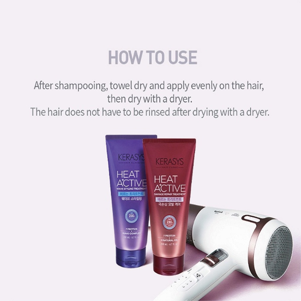 Tinh Chất Dưỡng Tóc Kerasys Heat Active Bảo Vệ Tóc Ngăn Ngừa Hư Tổn, 200ml