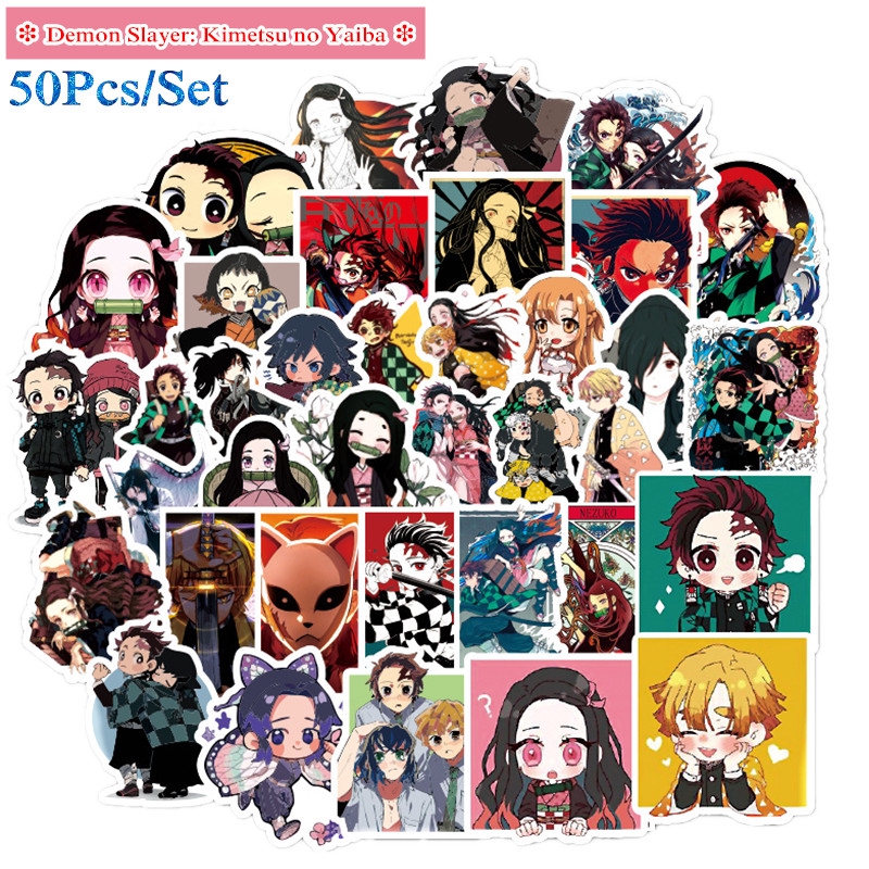 ❉ Demon Slayer: Kimetsu no Yaiba - Series 01 Anime Stickers ❉ 50Pcs/Set Mixed Luggage Laptop Skateboard Doodle Stickers