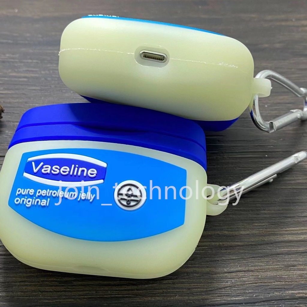 Vỏ bảo vệ hộp sạc tai nghe hình hộp Vaseline sáng tạo thích hợp cho AirPods Gen 1/2/3/pro