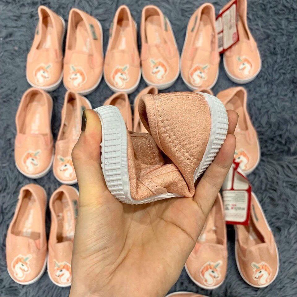 Giầy Slipon Pony hồng nhũ xuất dư cho bé gái