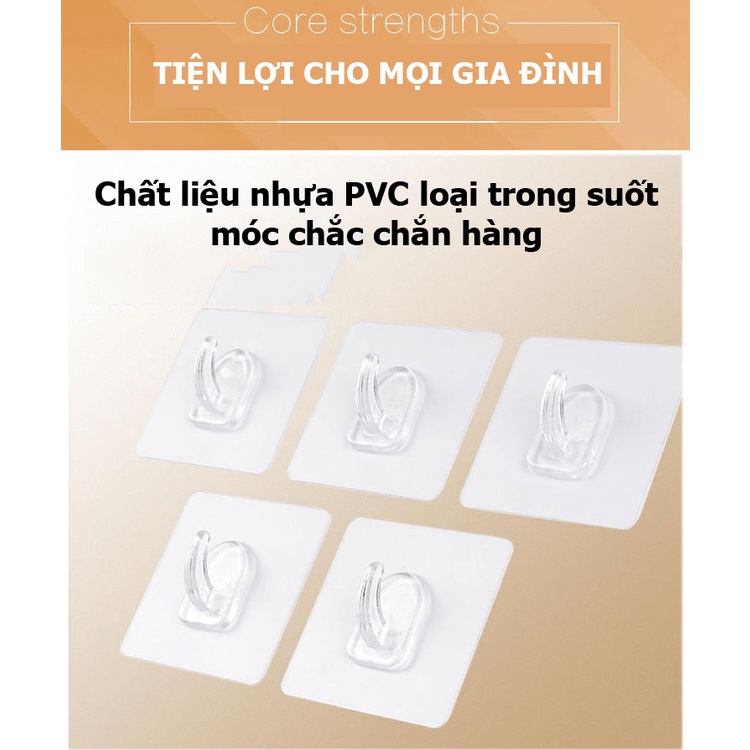 Móc treo đồ dán tường chịu lực đa năng trong suốt MDT00001