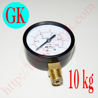 Đồng hồ đo áp suất máy nén khí không dầu phi 63 loại 10kg