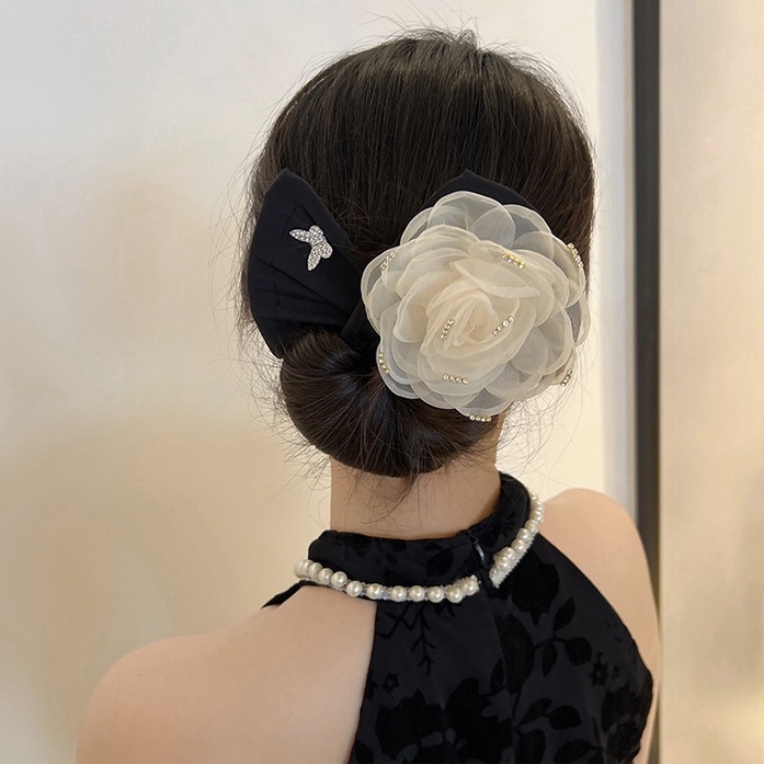 Kẹp Tóc Hình Hoa Thắt Nơ Sau Lưng Phong Cách Mới 2022
