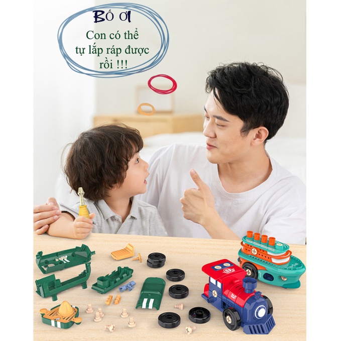 Đồ Chơi Ô Tô Mô Hình Tháo Lắp Ráp Phương Tiện Giao Thông Bộ 4 Xe Lắp Ráp Mô Hình Kèm Tua Vít