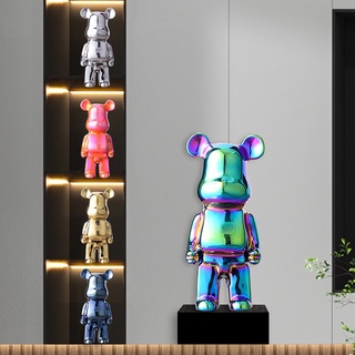  TƯỢNG MÔ HÌNH GẤU BEARBRICK CHẤT LIỆU GỐM MẠ TĨNH ĐIỆN CAO 35cm 