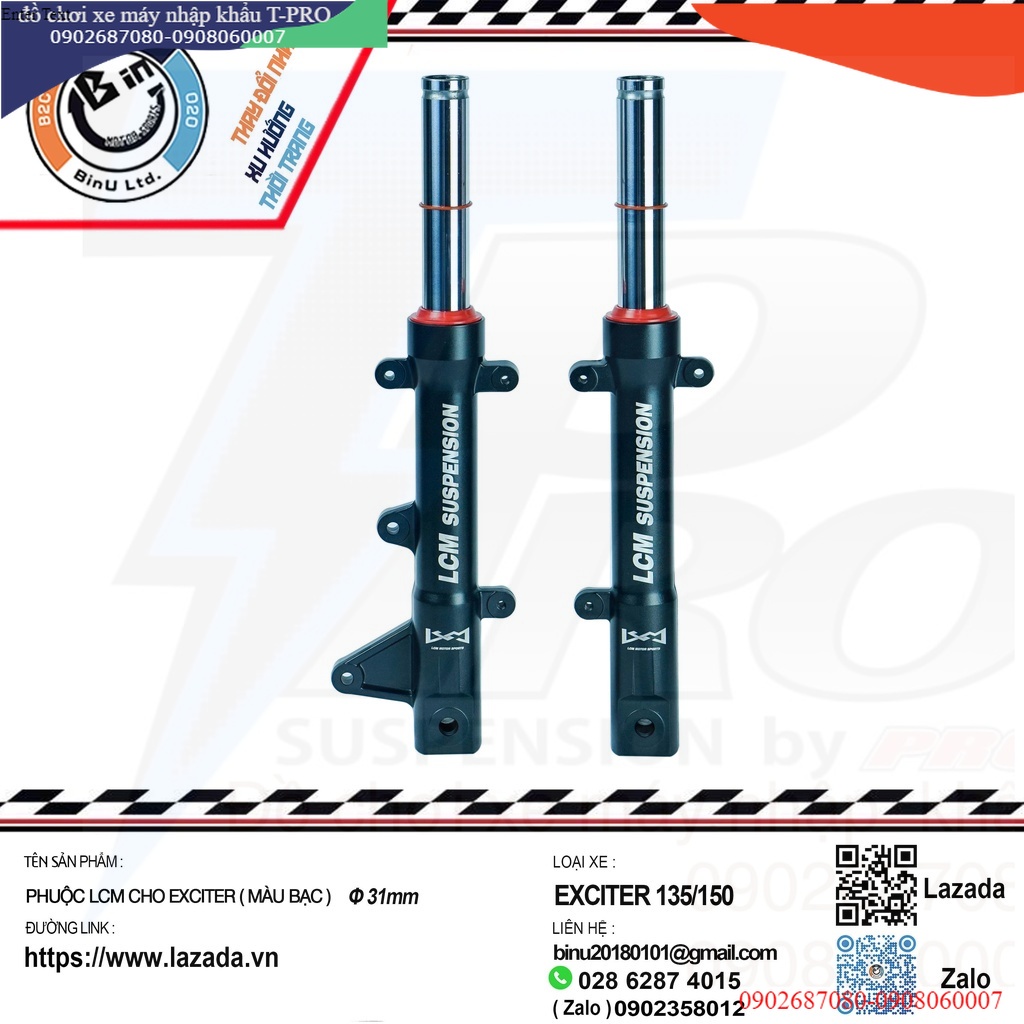 CẶP PHUỘC NHÚN GIẢM SÓC TRƯỚC  LCM  WINNER TY 31 MM