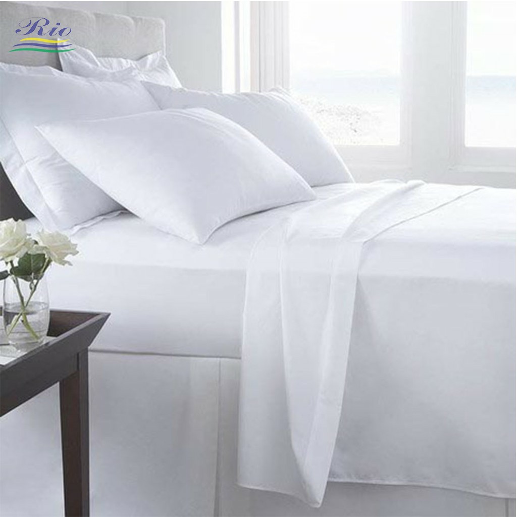 [Mã BMLT35 giảm đến 35K đơn 99K] Vỏ Chăn Cotton Khách Sạn Trắng Trơn RIOTEX - Kích Thước 1m8x2m/ 2mx2m2 Mềm Mại Không Xù