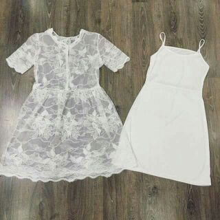 Đầm ren xòe tiểu thư