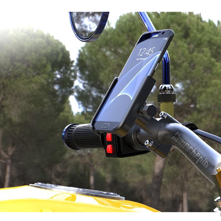 Giá đỡ điện thoại bằng hợp kim nhôm gắn tay lái xe máy/xe đạp có thể điều chỉnh | BigBuy360 - bigbuy360.vn