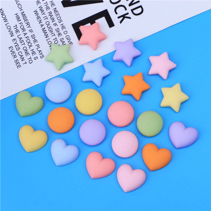 Set 10 phụ kiện hình ngôi sao/ trái tim/ tròn dùng trang trí ốp điện thoại/ túi xách/ quần áo