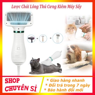 Máy Sấy Lông Thú Cưng Kiêm Lược Chải Lông Chó Mèo 2 in 1