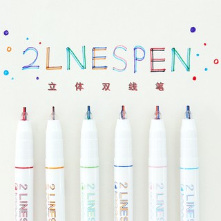 BÚT HAI NGÒI LÔNG KIM - 2 LINES PEN ĐỦ MÀU - Bút artline trang trí Bullet Journal