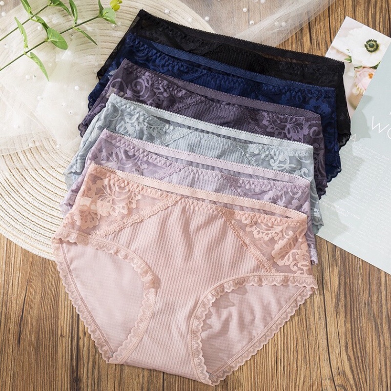 Sét 5 quần lót su phối ren viền mới 2217 form size 45-58kg