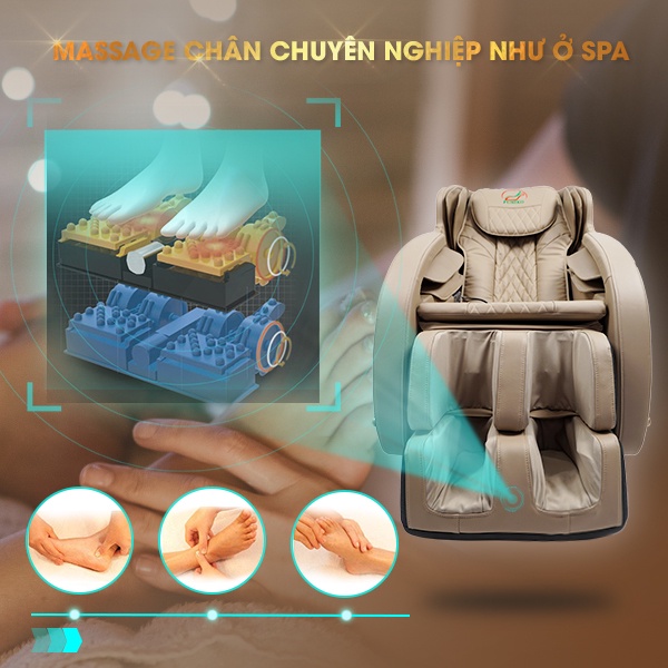 Ghế massage toàn thân bảo hành 10 năm 4D di chuyển thư giãn trị liệu chuyên sâu Funiko OS 355