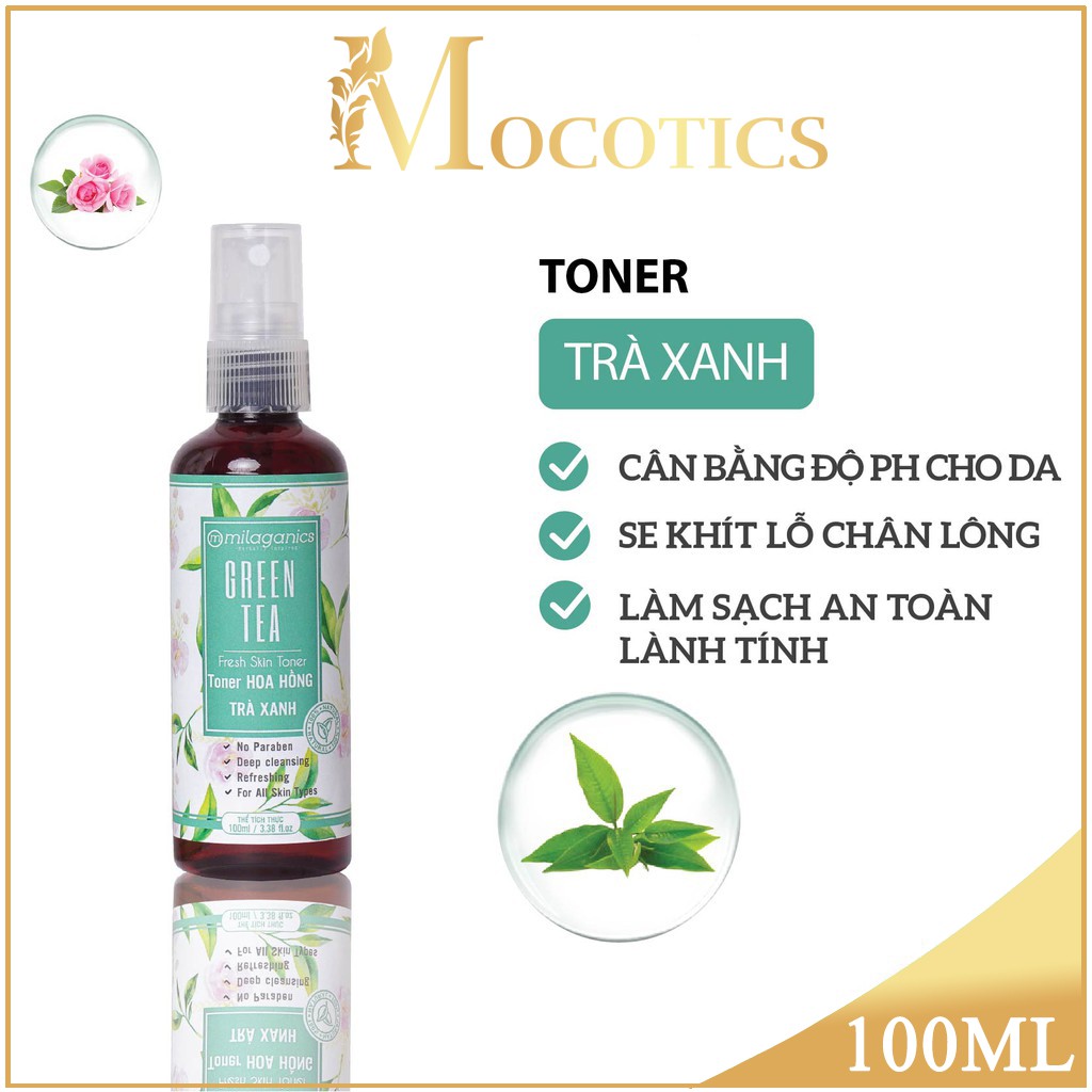 TONER HOA HỒNG TRÀ XANH MILAGANICS 100ml