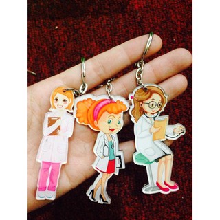 Móc khóa mica - Cắt hình chibi Y tá dễ thương
