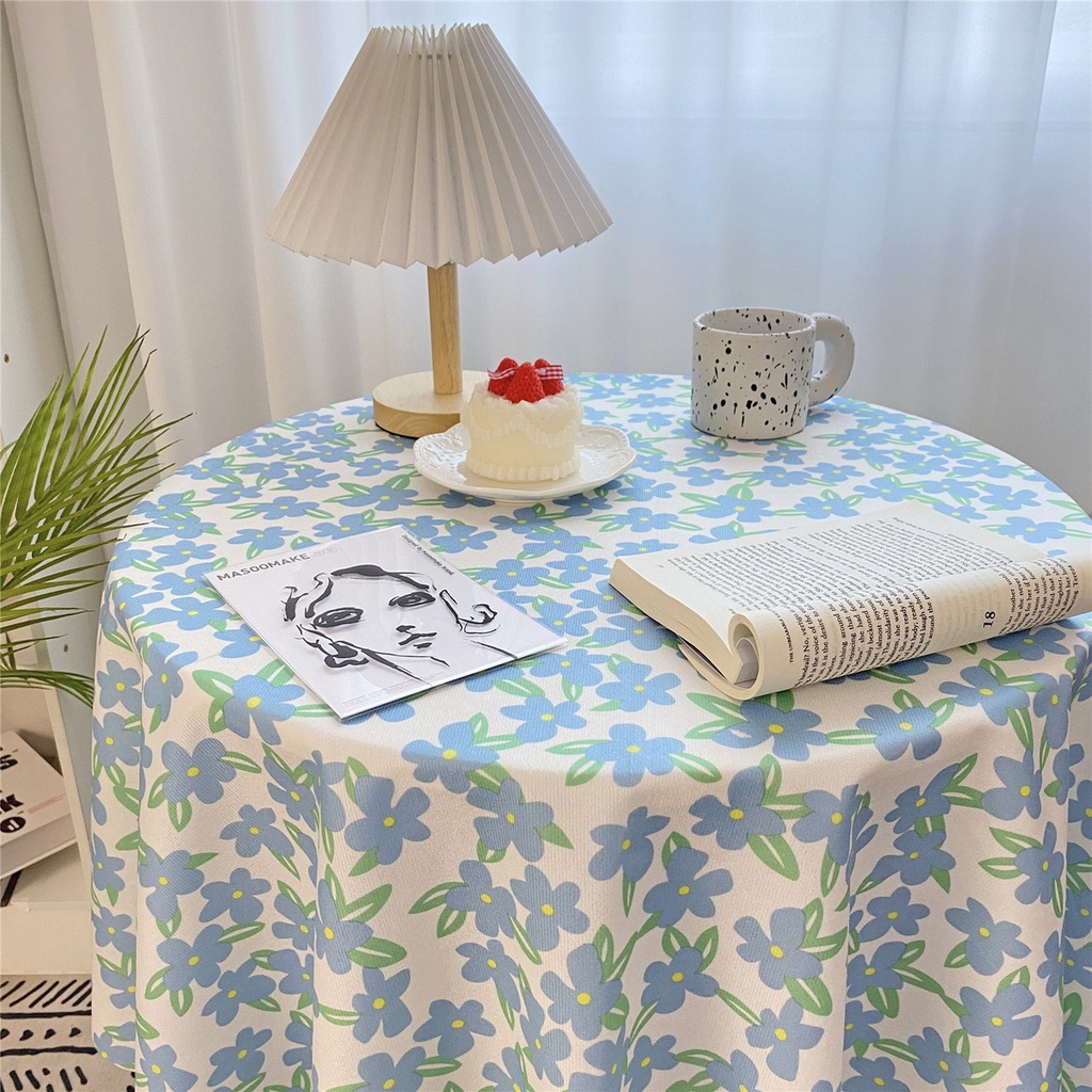 Khăn Trải Bàn Hình Vuông/Tròn/Trái Tim Họa Tiết Kẻ Sọc Ca Rô