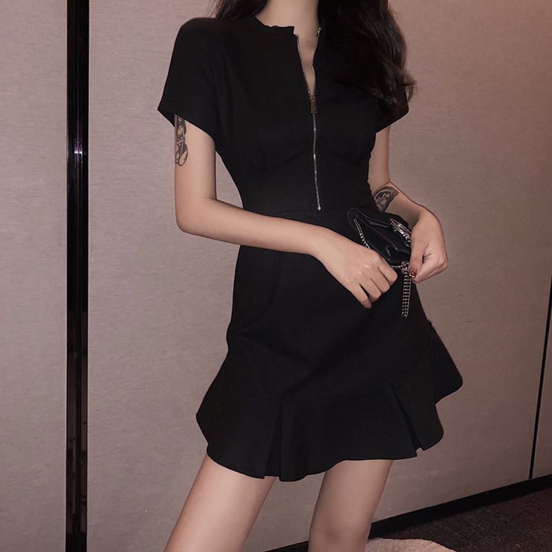 Đầm Đuôi Cá Ngắn Tay Thời Trang Mùa Hè  Cho Nữ  one-piece dress