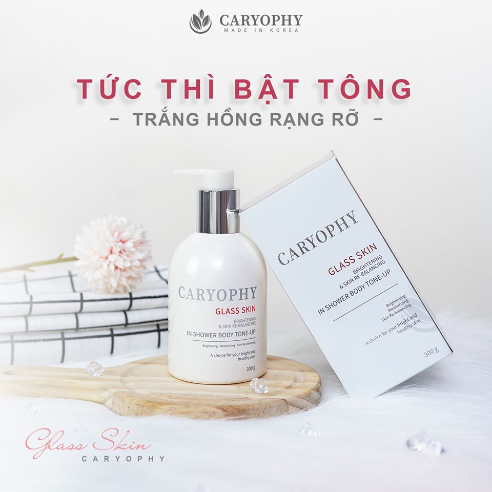 Kem Dưỡng Trắng Da Toàn Thân 3in1 CARYOPHY Glass Skin Shower Body Tone-Up 300g GomiMall