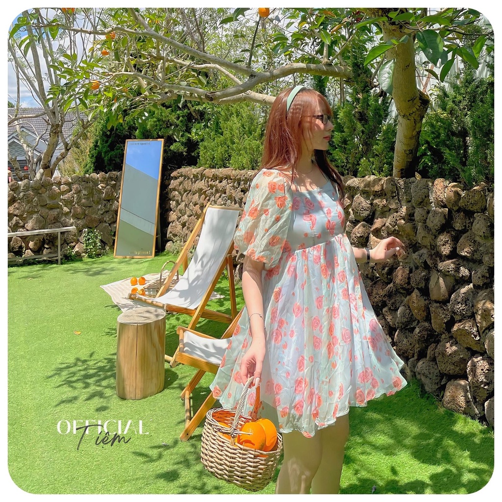 [Hàng mới về] Đầm babydoll hoa tay phồng siêu xinh đi biển/ đi dạo - Bloomy Dress - Tiệm Official | BigBuy360 - bigbuy360.vn