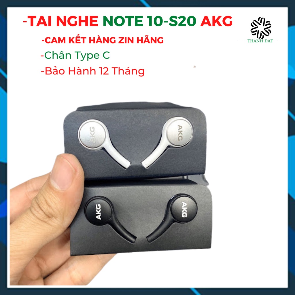 Tai nghe Samsung Note 10, S20/ S20Ultra/ S21/ S22 AKG chân Type C zin chính hãng + Tặng 4 nút tai phụ