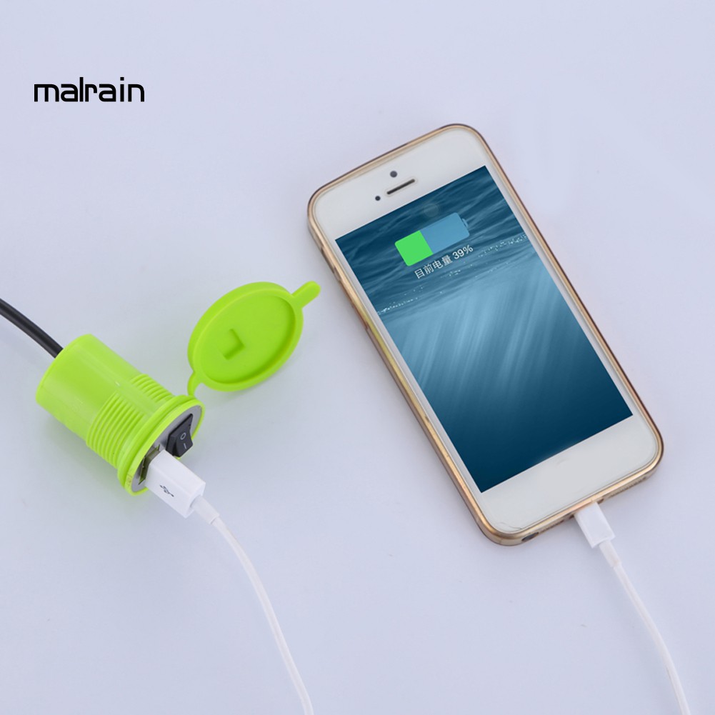 Bộ Sạc Điện Thoại Usb 12v Cho Xe Máy