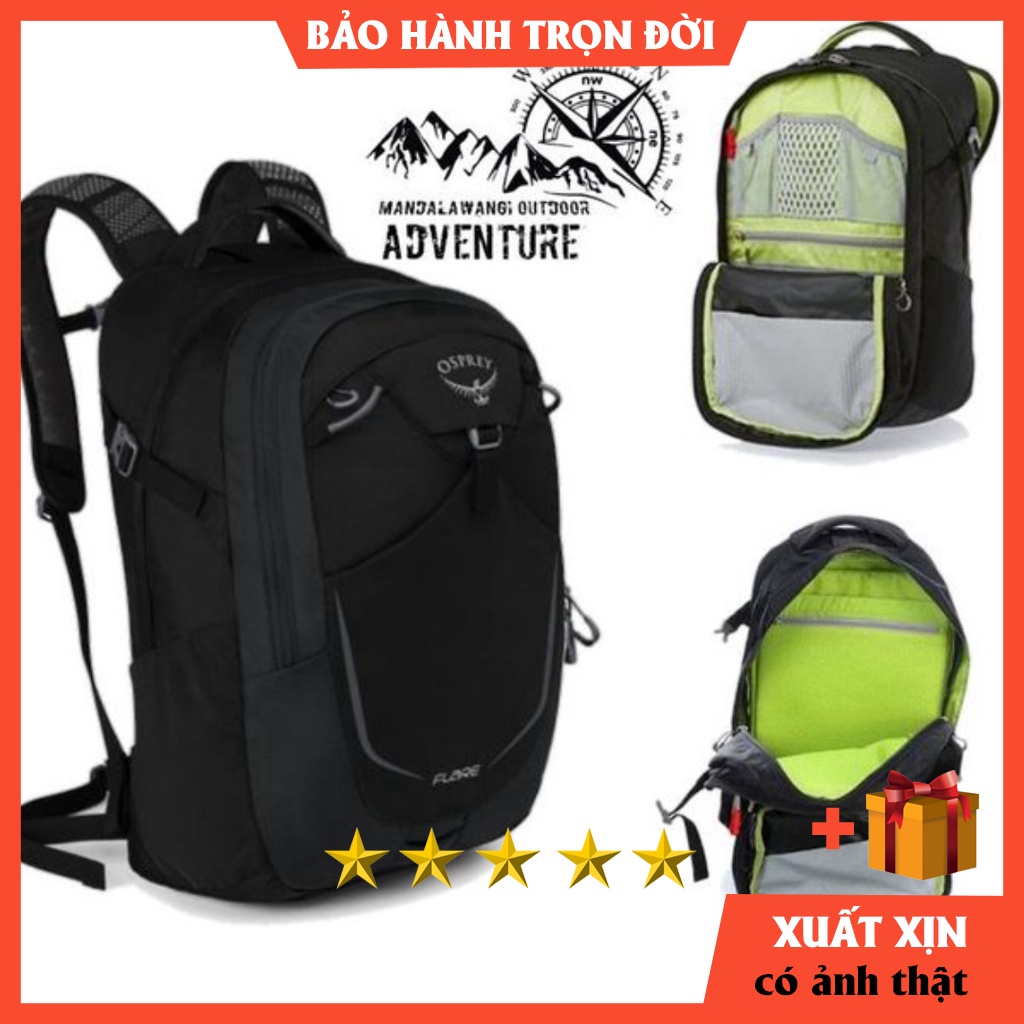 Balo laptop XỊN Balo Osprey Flare cao cấp ⚡️ [ HÀNG XUẤT DƯ ]  Màu đen duy nhất