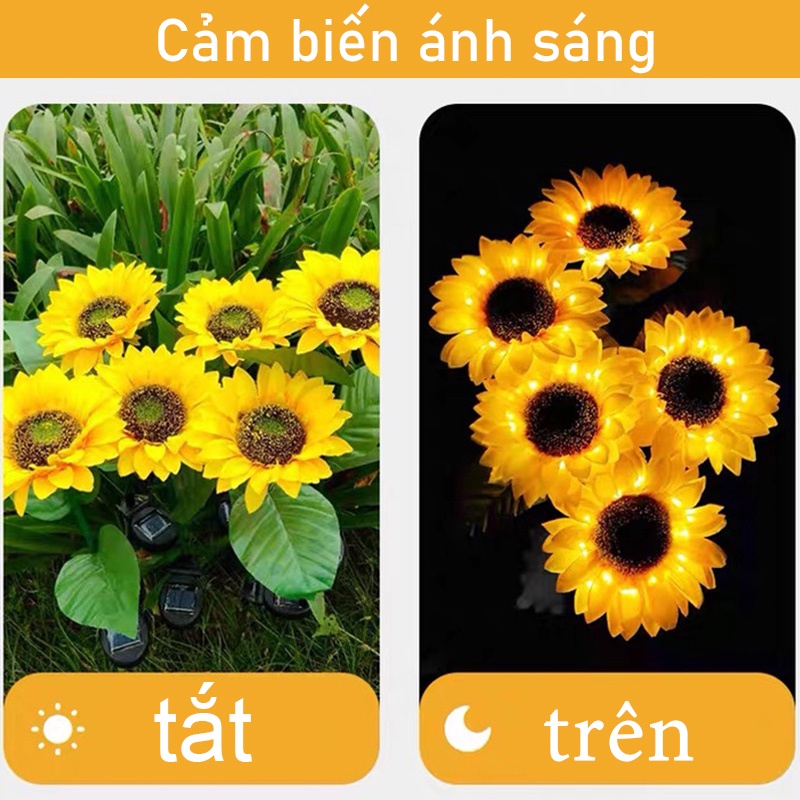 [Hàng sẵn sàng&amp;COD] Đèn LED năng lượng mặt trời sân vườn với Cây hướng dương cho vườn nhà và trang trí lối đi trong sân