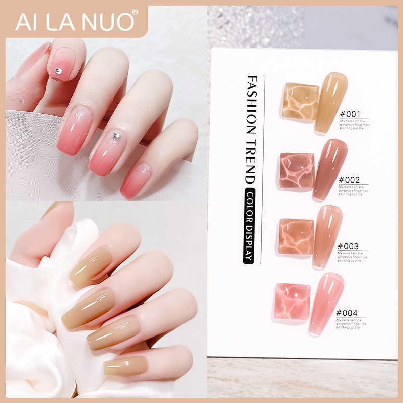 Elano-2021 Sơn móng tay màu mới-Kem ngọc trai Sữa cọ Sơn móng tay-Cho tiệm làm móng-Keo thạch băng Màu trong-Sơn móng tay