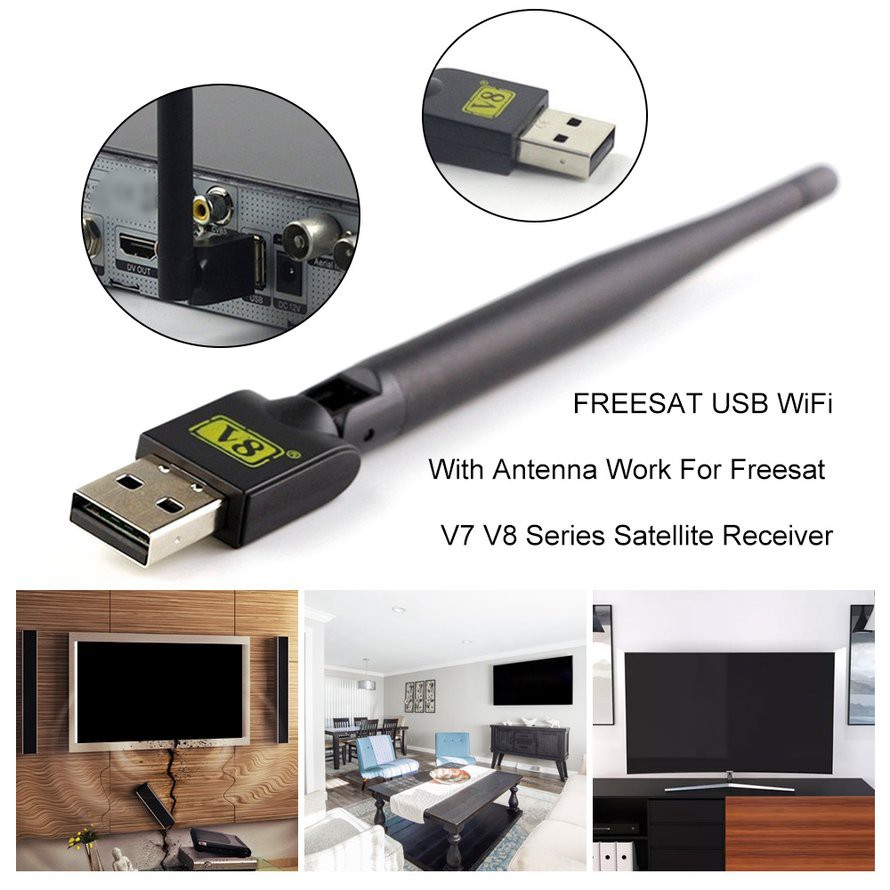 Usb Wifi Freesat V7 V8 Ht32 Kèm Ăng Ten Cho Bộ Thu Sóng Vệ Tinh Freesat