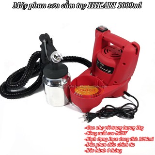 Máy phun sơn mini cầm tay tiện dụng hikari 1000ml-bh 6 tháng