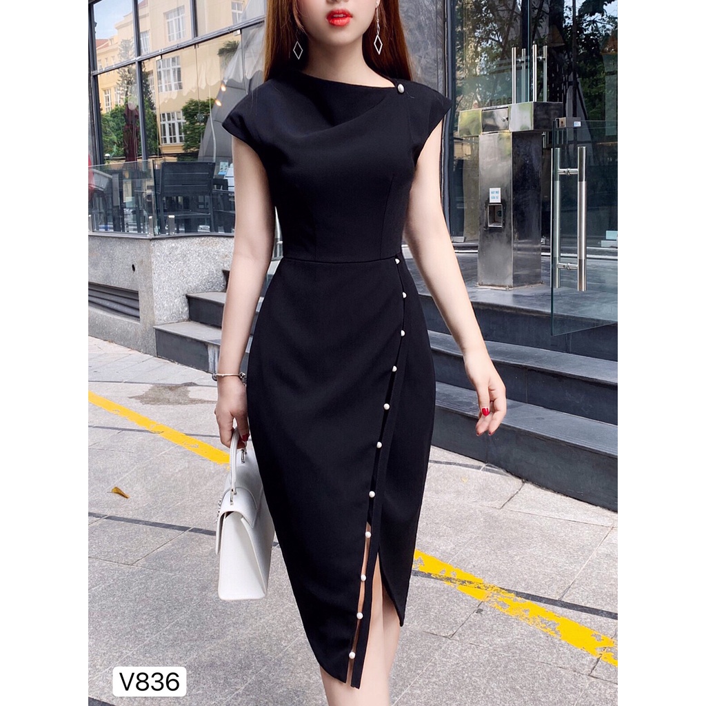 Váy đen ngọc thiết kế cao cấp V836-DVC