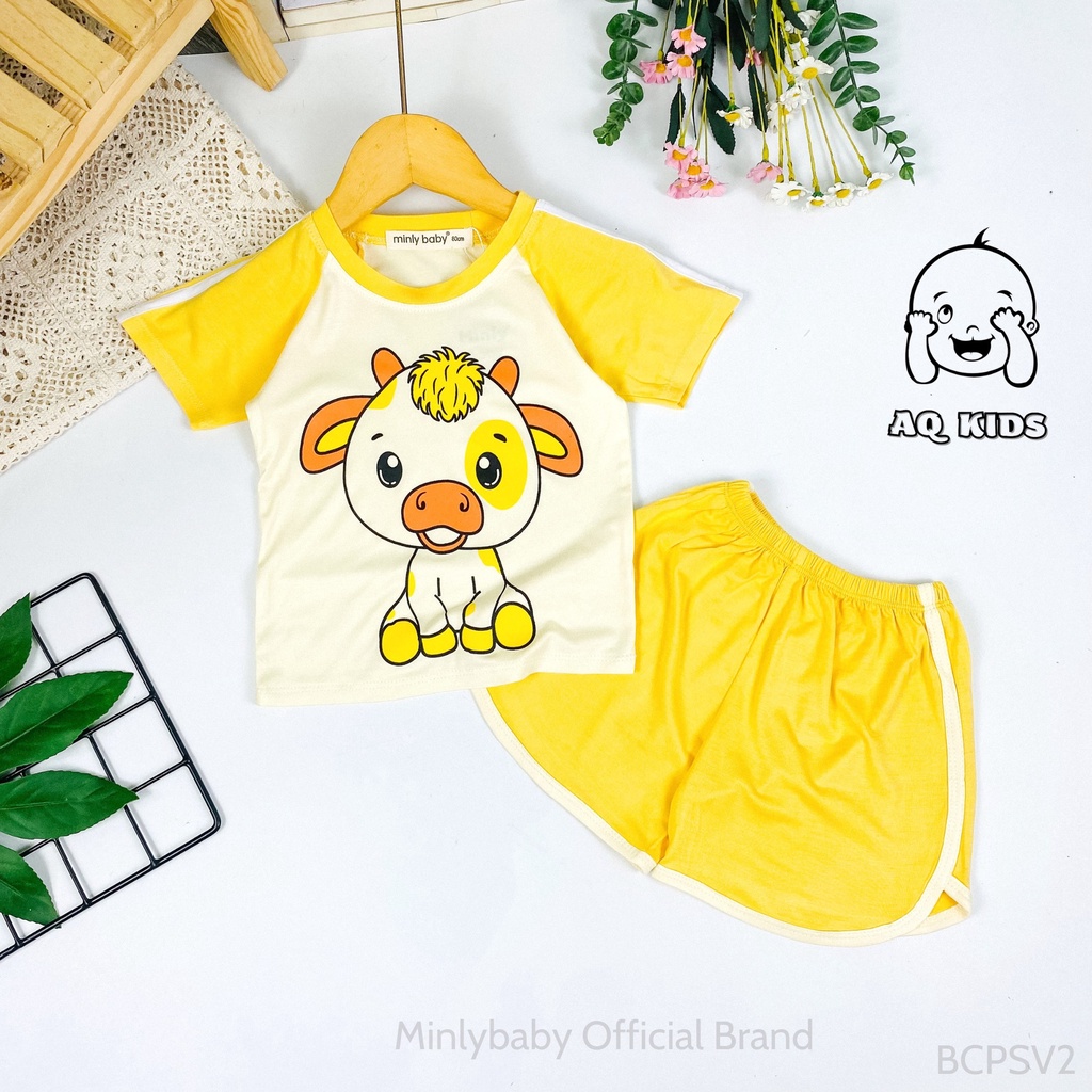 [Bé:7-30kg] Bộ quần áo cộc tay bé trai vải thun lạnh, hàng chính hãng Minlybaby Unibaby Store - BCPSV2