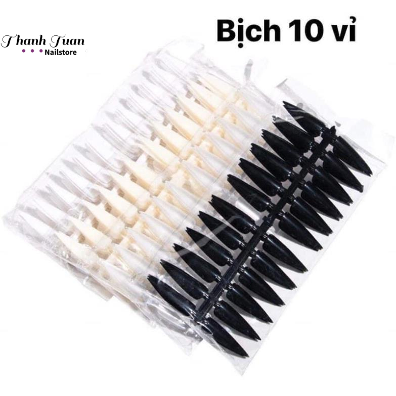 Móng sơn form nhọn tập vẽ 120 móng/10 thanh/1 túi- phụ kiện làm nail- vỉ móng nhọn tập vẽ  - Phụ kiện đồ nail