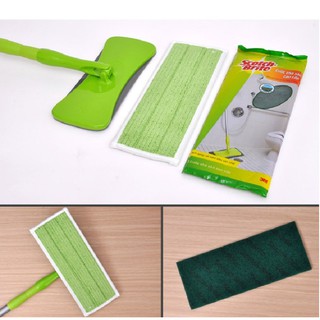 Khăn lau nhà Microfiber cao cấp  Scotch Brite 3M dùng cho cây lau đa năng 3 TRONG 1 ( giúp lau chùi ngóc ngách dễ dàng).