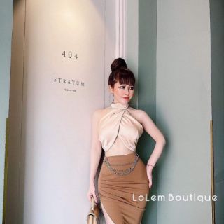 Sét áo phi cổ yếm chan vay vạt xéo