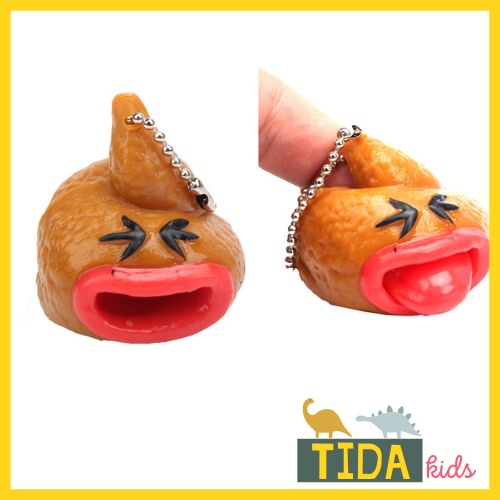 Móc Khoá Cục Phân Giả  Lè Lưỡi Như Thật, Đồ Chơi Giải Trí Độc Lạ Hài Hước Troll Bạn Bè, Đạo Cụ Halloween TiDa Kids Shop