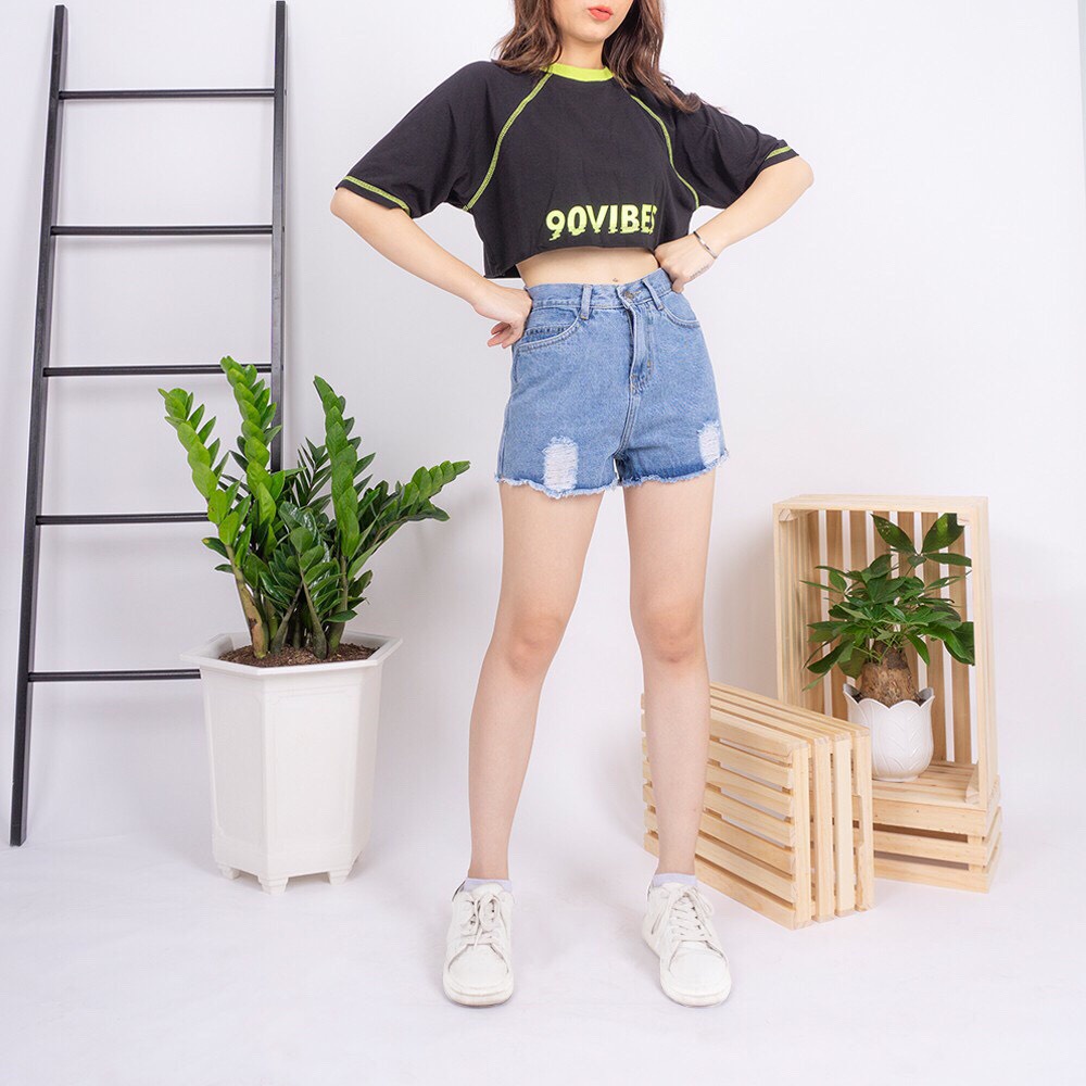 Quần short jean nữ lưng , chất jean denim cotton, rin ngắn trơn JL 04 | BigBuy360 - bigbuy360.vn