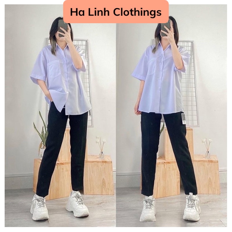 Quần tây baggy đi học nữ cạp cao màu đen dáng dài - Quần vải công sở Vitex dày dặn phối áo sơ mi đi học làm m570