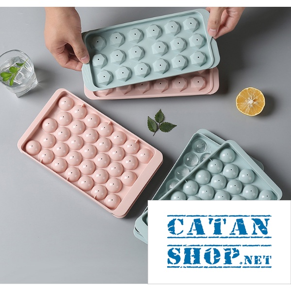 Khuôn làm đá tròn 33 viên, Khuôn đá viên dẻo,đẹp mắt GD488-KDa