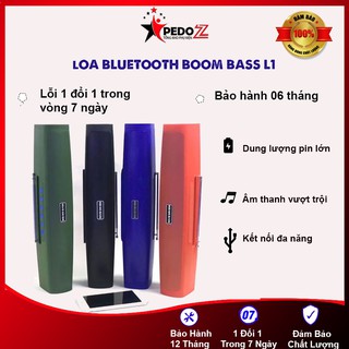 Loa bluetooth booms bass l1 siêu trầm mạnh mẽ - loa bluetooth l1 hỗ trợ thẻ nhớ,fm,audio 3.5mm - có quà tặng