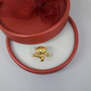 Nhẫn hồ ly bạc mạ vàng