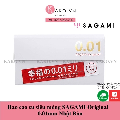 Bao cao su siêu mỏng SAGAMI Original 0.01mm Nhật Bản