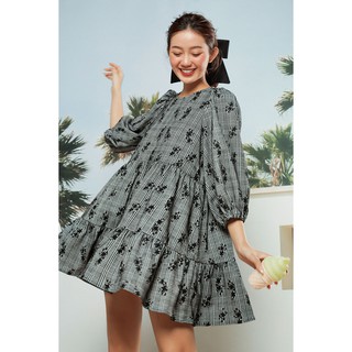DOTTIE - Đầm ngắn tay lửng nữ đen D0172