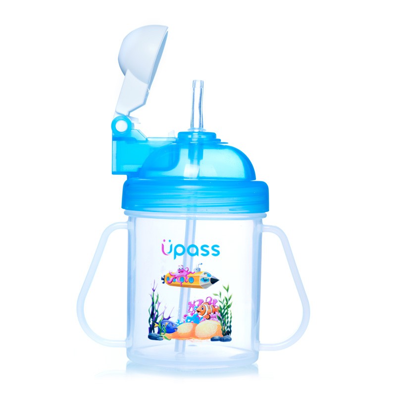 CỐC TẬP UỐNG NẮP BẬT HAI TAY CẦM ĐẦU HÚT MỀM 200ML UPASS