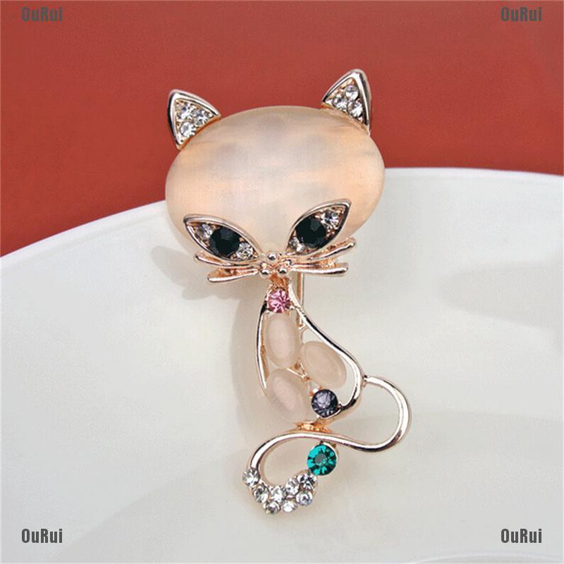 (FCC) Trâm Cài Áo Hình Cáo Opan Sang Trọng