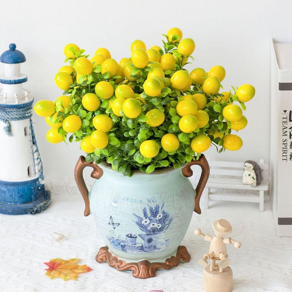 Cây Hoa Giả Mini 5 Màu Trang Trí Bàn Tiệc Tùng / Tiệc Cưới / Giáng Sinh Có 2 Bức