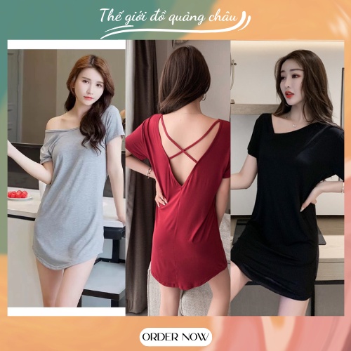 Váy Ngủ Nữ Dáng Ngắn Hở Lưng Sexy - Hàng Quảng Châu Cao Cấp (VV2)