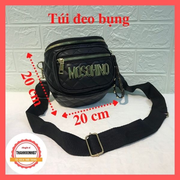 Túi bao tử đeo bụng moschino đeo chéo nhiều ngăn